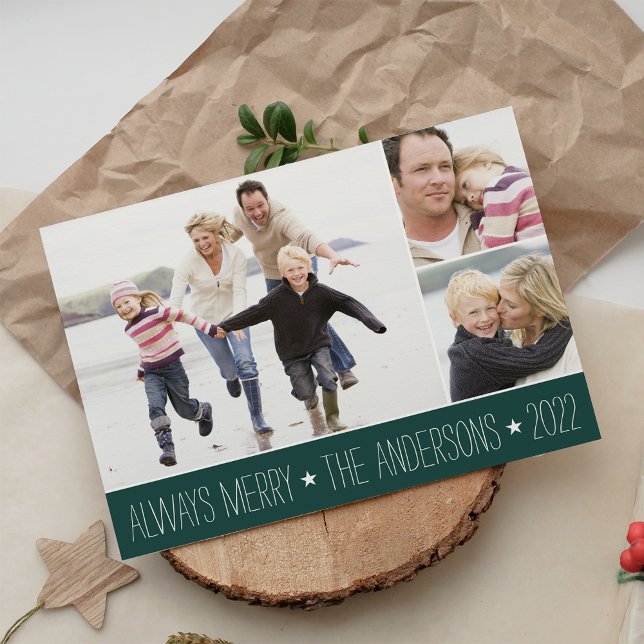 Starred | Carte de collage photo de vacances (Créateur téléchargé)