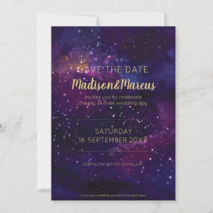 Starry Evening Sky Watercolor Mariage