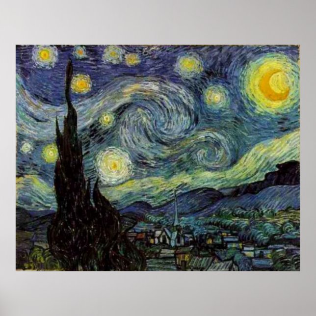 Starry Night by van Gogh Poster (Devant)