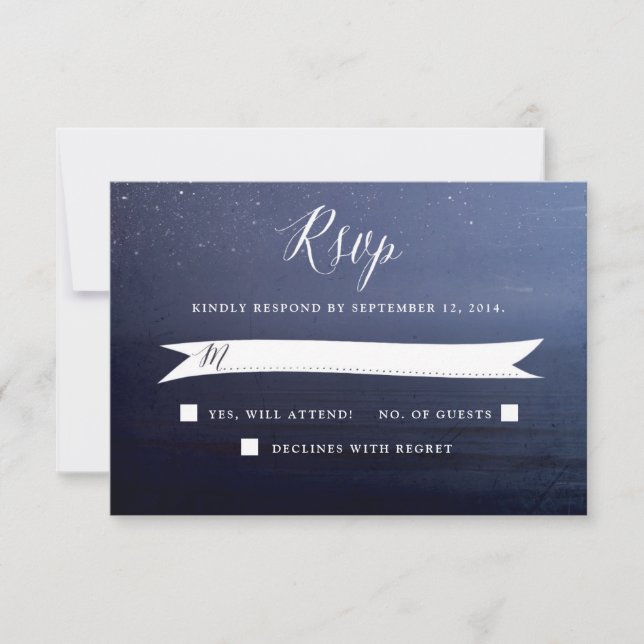 Starry Night Celestial Stars Mariage Carte RSVP (Devant)