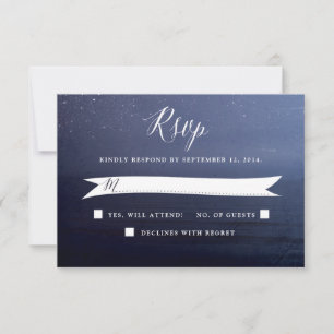 Starry Night Celestial Stars Mariage Carte RSVP