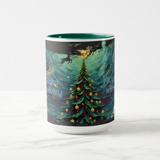 Starry Night Christmas Santa Mug (Centre)