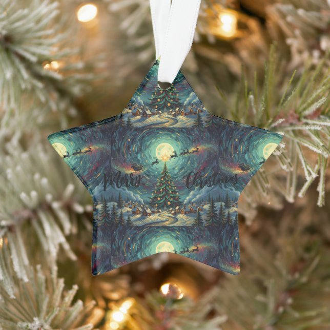 Starry Night Christmas Star Ornament Acrylic (Arbre)