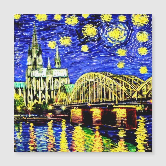 Starry Night Cologne Allemagne Cathédrale (Devant)
