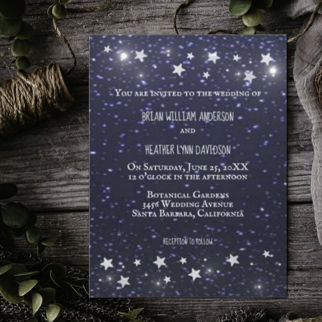 Starry Night Faire-part de mariage (Starry Night Wedding Invitation)