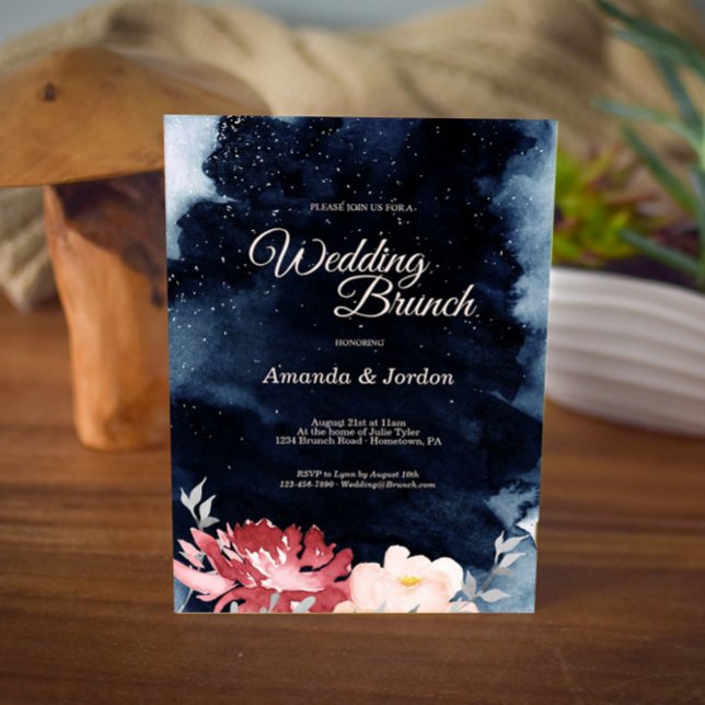 Starry Night Floral Mariage Brunch Invitation (Créateur téléchargé)