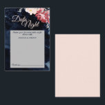 Starry Night Floral Mariage Date Nuit Carte Consei<br><div class="desc">Cette carte de conseil de nuit Starry Night Floral mariage date inspire soit un thème d'été de minuit, soit un thème d'hiver sombre de la neige, ce qui en fait un design saisonnier polyvalent. L'aquarelle bleu marine, presque noire, avec une étoile céleste ou un ciel rempli de flocons de neige,...</div>