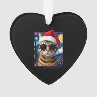 Starry Night Orange Tabby Cat Christmas
