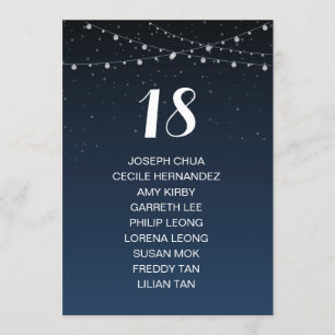 Starry Night Rustic Mariage Carte de siège