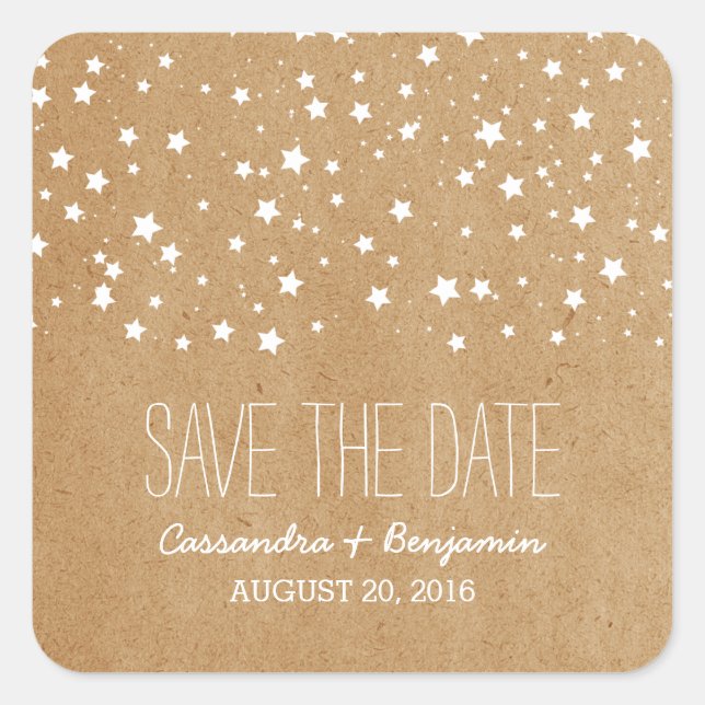 Starry Night Save the Date Stickers (Devant)