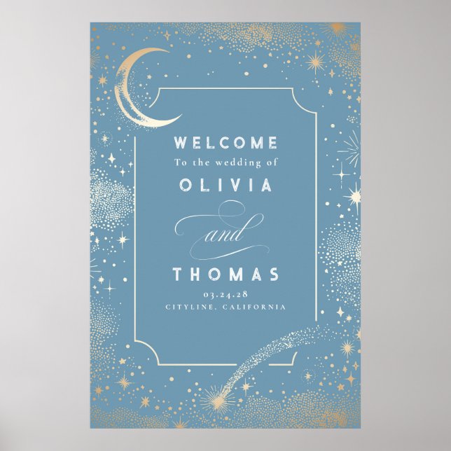 Starry Night Sky Celestial Mariage Affiche de bien (Devant)