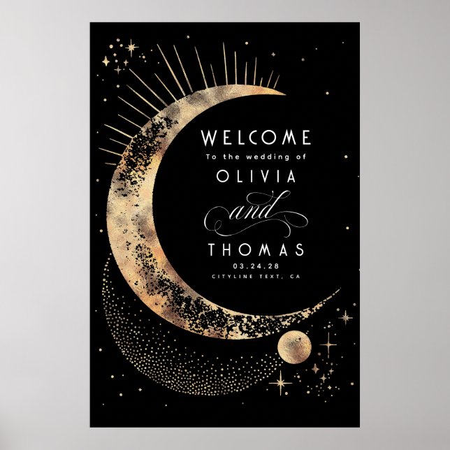 Starry Night Sky Celestial Mariage Affiche de bien (Devant)