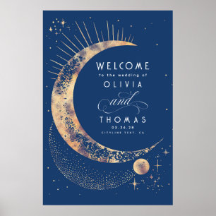Starry Night Sky Celestial Mariage Affiche de bien