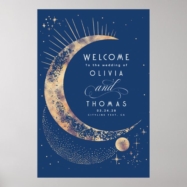 Starry Night Sky Celestial Mariage Affiche de bien (Devant)
