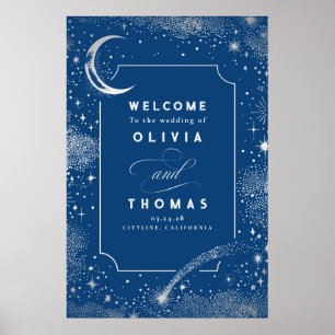 Starry Night Sky Celestial Mariage Affiche de bien