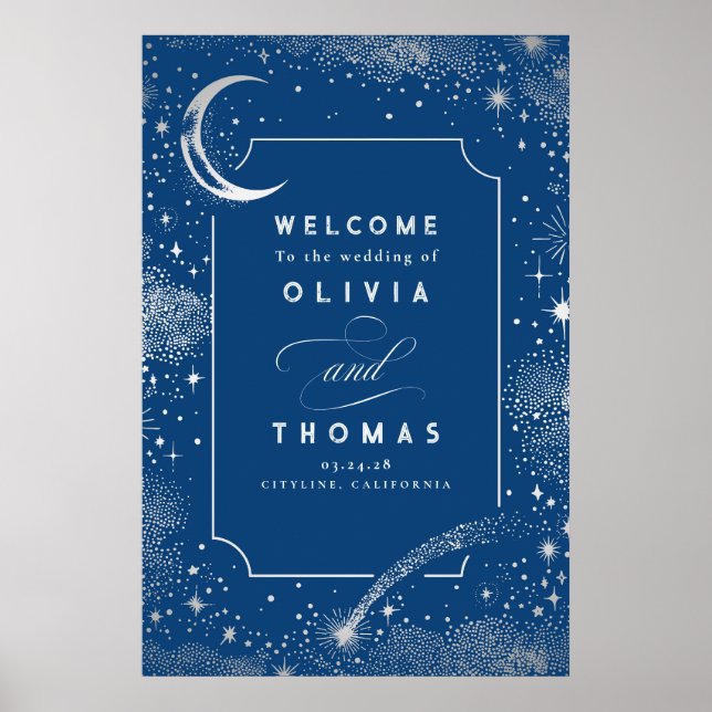 Starry Night Sky Celestial Mariage Affiche de bien (Devant)