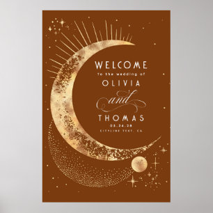 Starry Night Sky Celestial Mariage Affiche de bien