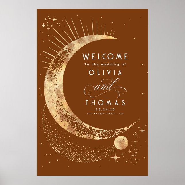 Starry Night Sky Celestial Mariage Affiche de bien (Devant)