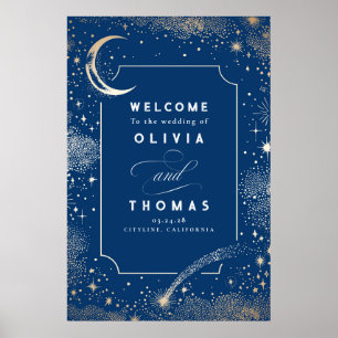 Starry Night Sky Celestial Mariage Affiche de bien