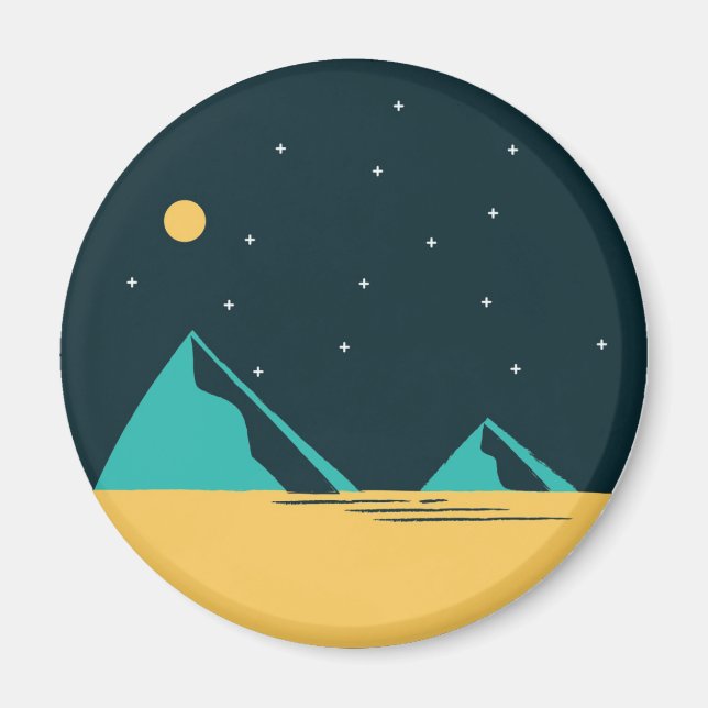 starry night Standard, 5.7 Cm Circle Magnet (Devant)
