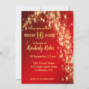 Starry Night Star Invitations À L'Anniversaire Rou