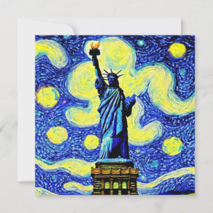 Starry Night Statue De Liberty New York