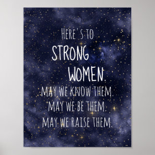 Starry Night Strong Women Motivational Poster