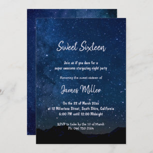 Starry Night Sweet sixteen Boys invitation de nuit