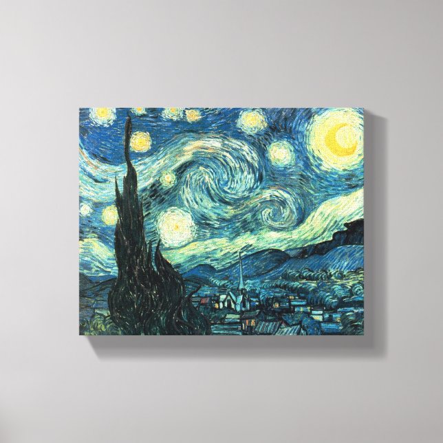 Starry Night Van Gogh Toile Enveloppée Imprimer (Recto)