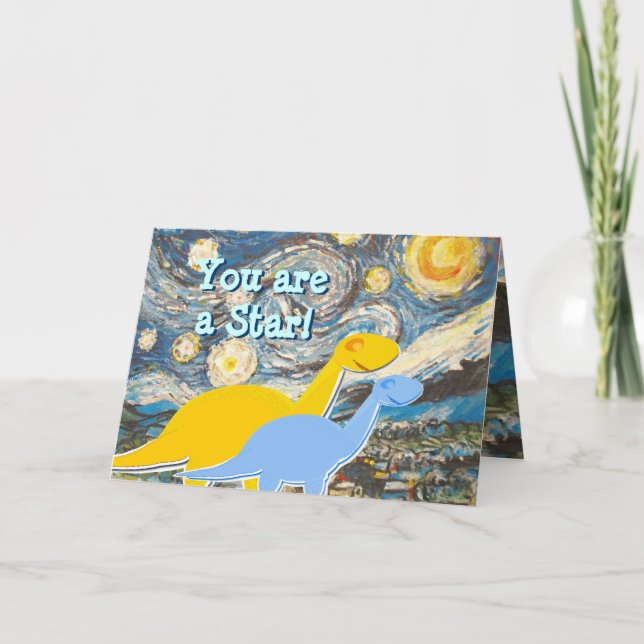 Starry Night Vous êtes une carte Star Dinosaures (Devant)
