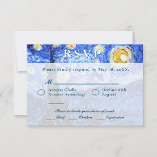 Starry Night Wedding RSVP Cartes Invitations perso