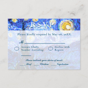 Starry Night Wedding RSVP Cartes Invitations perso