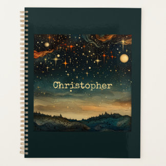 Starry nuit bleu romantique avec nom