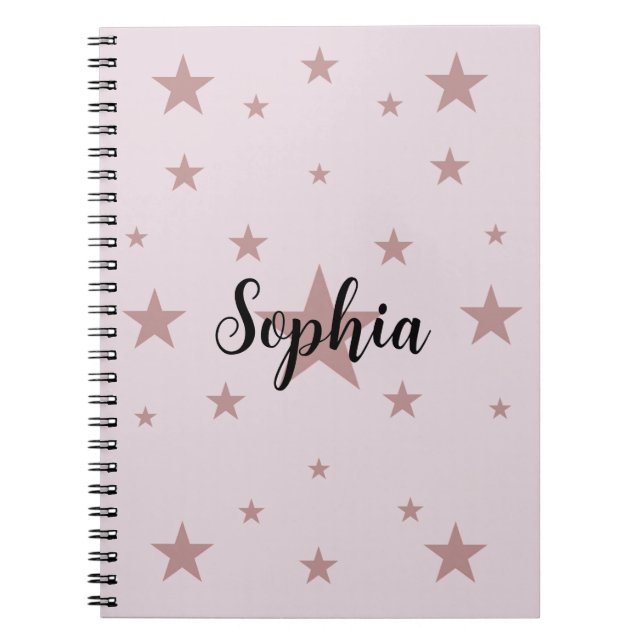 Starry Pink : Carnet Spiral personnalisé (Devant)