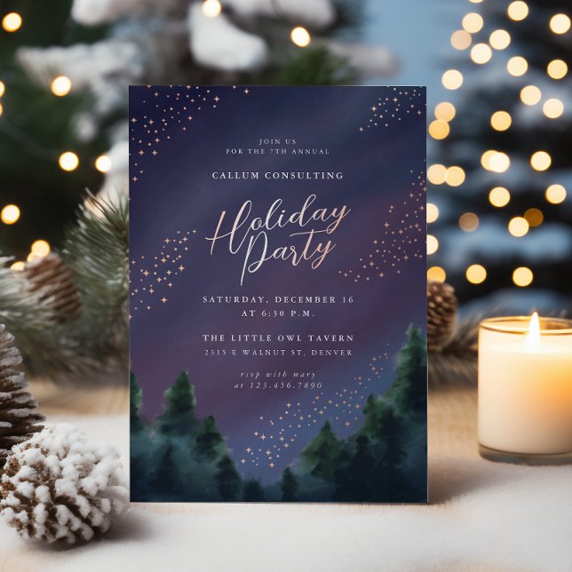 Starry Sky Rose Gold Foil Invitation de fête de va (Créateur téléchargé)