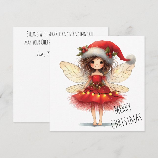 Starry Winged Fairy Holiday Card (Devant / Derrière)
