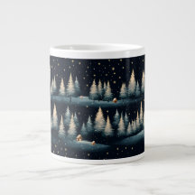 Starry Winter Forest Night Specialty Mug