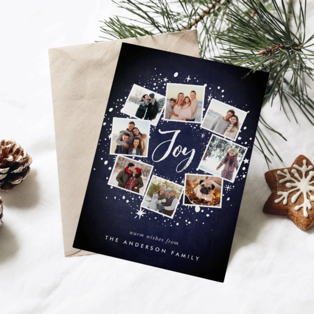 Starry Wreath | Carte de collage photo de vacances (Créateur téléchargé)