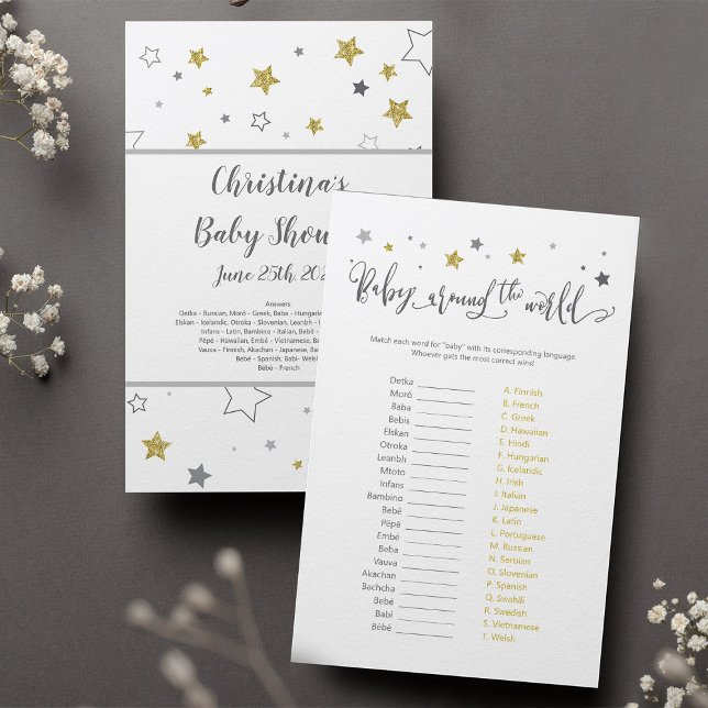 Stars "Baby around the world" Jeu + clé de réponse (Créateur téléchargé)