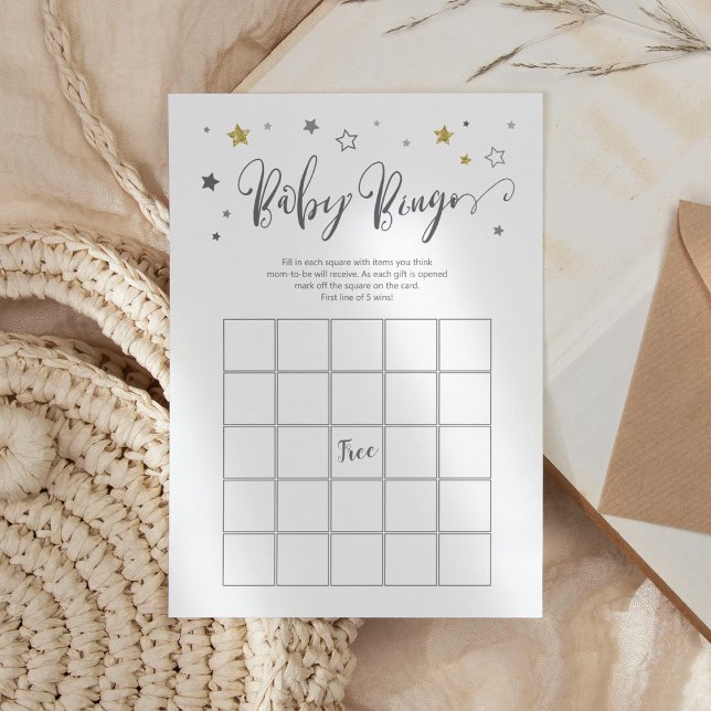 Stars Baby Bingo | Jeu de Baby shower de révélatio (Créateur téléchargé)