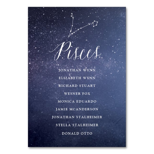 Stars Céleste Mariage Sièges Cartes Pisces (Par défaut)