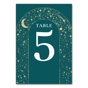 Stars célestes Mariage Turquoise Carte Numéro de t