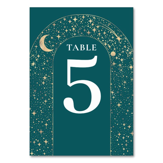 Stars célestes Mariage Turquoise Carte Numéro de t (Par défaut)