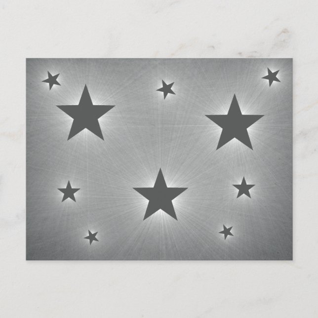 Stars dans la carte postale du ciel nocturne, gris (Devant)