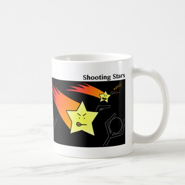 Stars de tir amusant Stickman Mug - 092 (Droite)