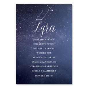 Stars Galaxy Mariage Carte de carte de siège Lyra