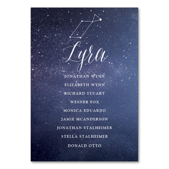 Stars Galaxy Mariage Carte de carte de siège Lyra (Par défaut)
