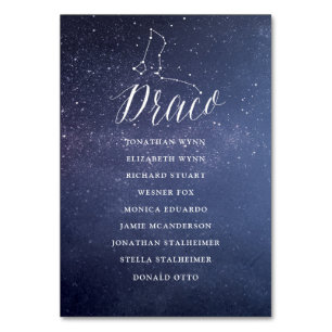 Stars Galaxy Mariage carte de siège Draco