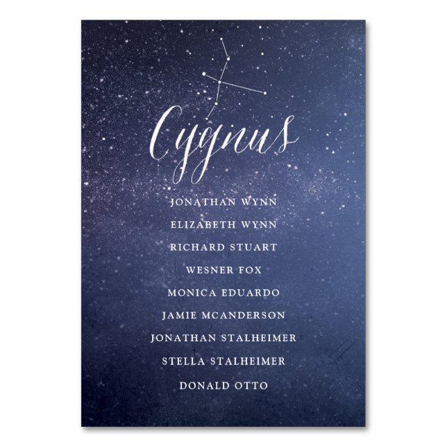 Stars Galaxy Mariage Siege Carte Carte Carte Cygnu (Par défaut)
