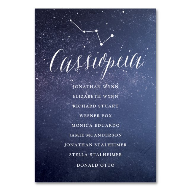 Stars Galaxy Mariage Sièges Carte Carte Cassiopeia (Par défaut)